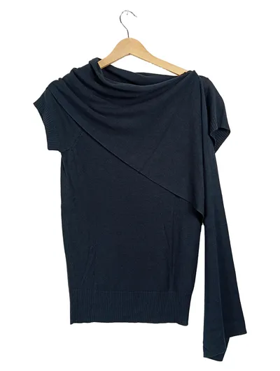 Mexx Damen Pullover Schwarz Gr. 34 XS Asymmetrisch Rollkragen