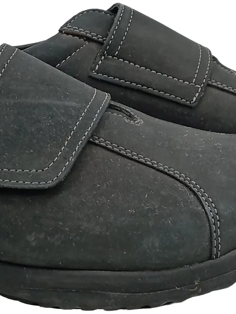 HELVESKO Damen Hausschuhe Gr. 38 Grau Klettverschluss Komfort Swiss Made 2