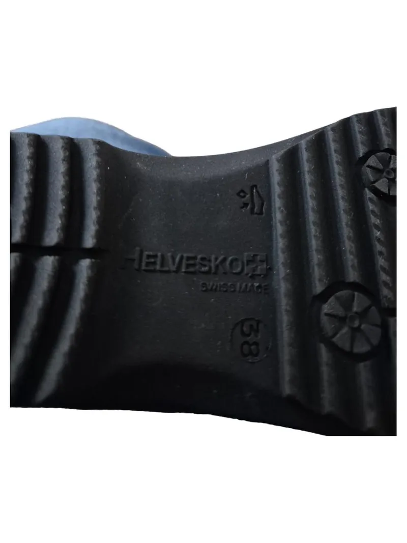HELVESKO Damen Hausschuhe Gr. 38 Grau Klettverschluss Komfort Swiss Made 3