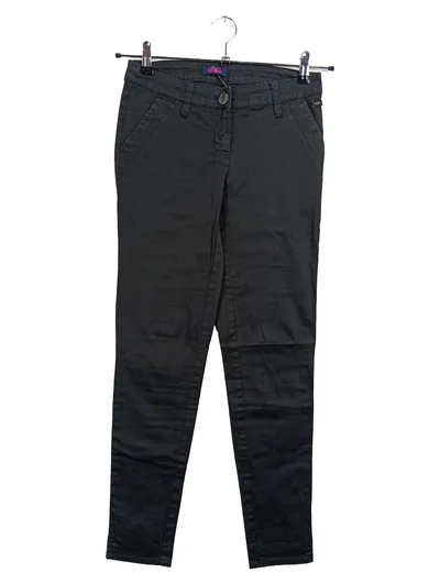 BUFFALO Damen Stoffhose Schwarz Gr. 32 W24 Slim Fit Wolle Elasthan