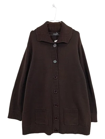 VIA APPIA DUE Damen Strickjacke Cardigan Braun Gr. 52 XL Baumwolle
