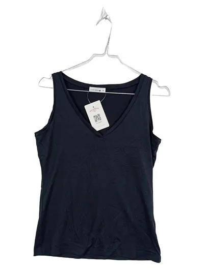 Comma Damen Top Basic Ärmellos Uni Schwarz Gr. 36 S Alltag