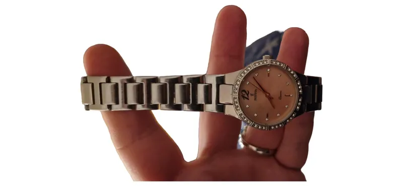 Festina Quarz Damenuhr Silber Edelstahl Elegant Strass 18cm 1