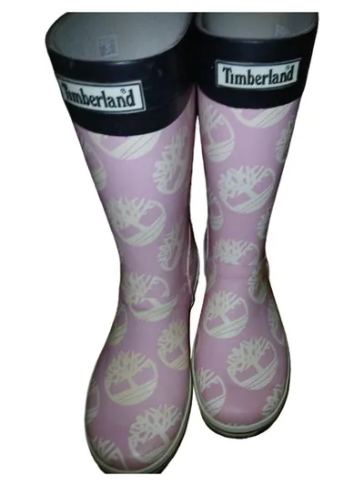 Timberland Gummistiefel Kinder Mädchen Rosa Logo Print Gr. 34 Herbst Winter