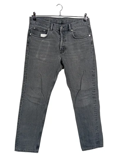 Arket Park Cropped Jeans Herren W32/L28 Grau Regular Fit Denim