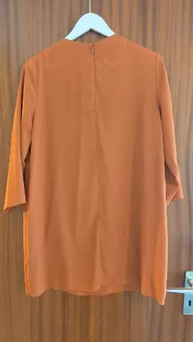 Monki Damen Bluse Langarm Orange Gr. 38/M Polyester Modern