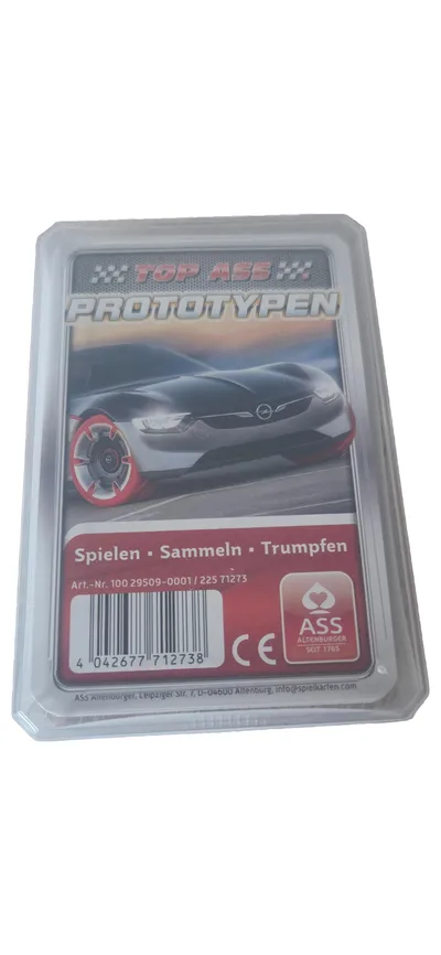 ASS Altenburger TOP ASS Prototypen Quartett Kartenspiel Auto Trumpfspiel