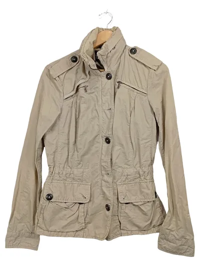 Napapijri Damen Outdoorjacke Feldjacke Beige Gr. S Baumwolle