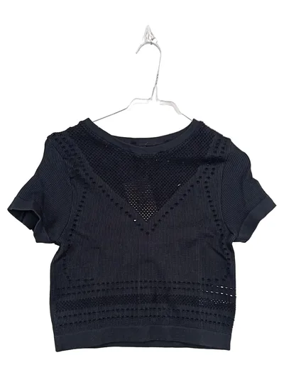 Blind Date Damen Sport Shirt Crop Top Schwarz Gr. S/M Lochmuster