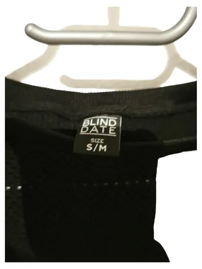 Blind Date Damen Sport Shirt Crop Top Schwarz Gr. S/M Lochmuster