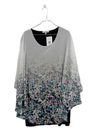 ALAIN MURATI Damen Bluse XXL Poncho-Stil Geometrisch Mehrfarbig 1