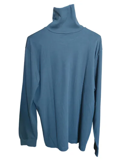 Hugo Boss Herren Rollkragenpullover Gr. 50/L Schwarz Baumwolle Langarm