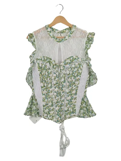 CORSET STORY Damen Bluse Gr. 54 Blumenmuster Spitze