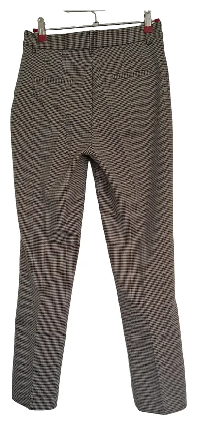 MNG Damen Anzughose Gr. 34 Braun Kariert Business Hose elegant