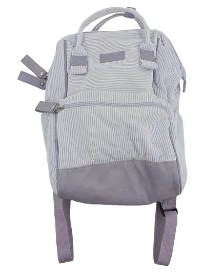 Rucksack Cord Grau Damen Schule Alltag Freizeit Lederdetails Venice