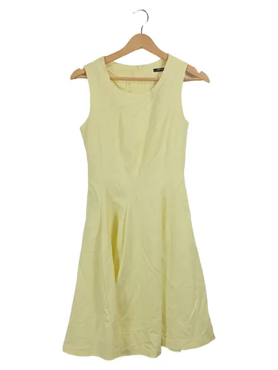 ORSAY Damen festliches Kleid Gr. 34/XS Gelb Elegant ärmellos Midikleid