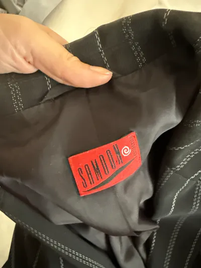SAMOON Anzughose Damen Gr. 52 Schwarz Nadelstreifen Business Hose