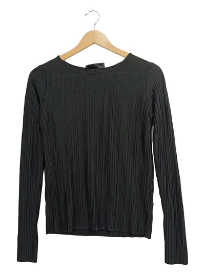 Kapalua Damen Langarmshirt Gr. 34 Schwarz Basic Rippstrick
