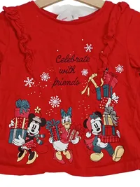Disney Minnie Maus Langarmshirt Mädchen Gr. 104 Rot Weihnachten 2
