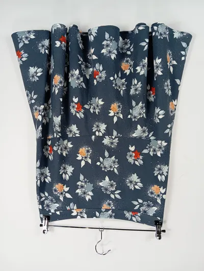 TAIFUN Damen A-Linienrock Blumenmuster Petrol Gr. 38 Viskose Midi