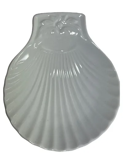 Pillivuyt Dekoschale Muschel Porzellan Maritim Struktur Weiß 15x13 cm