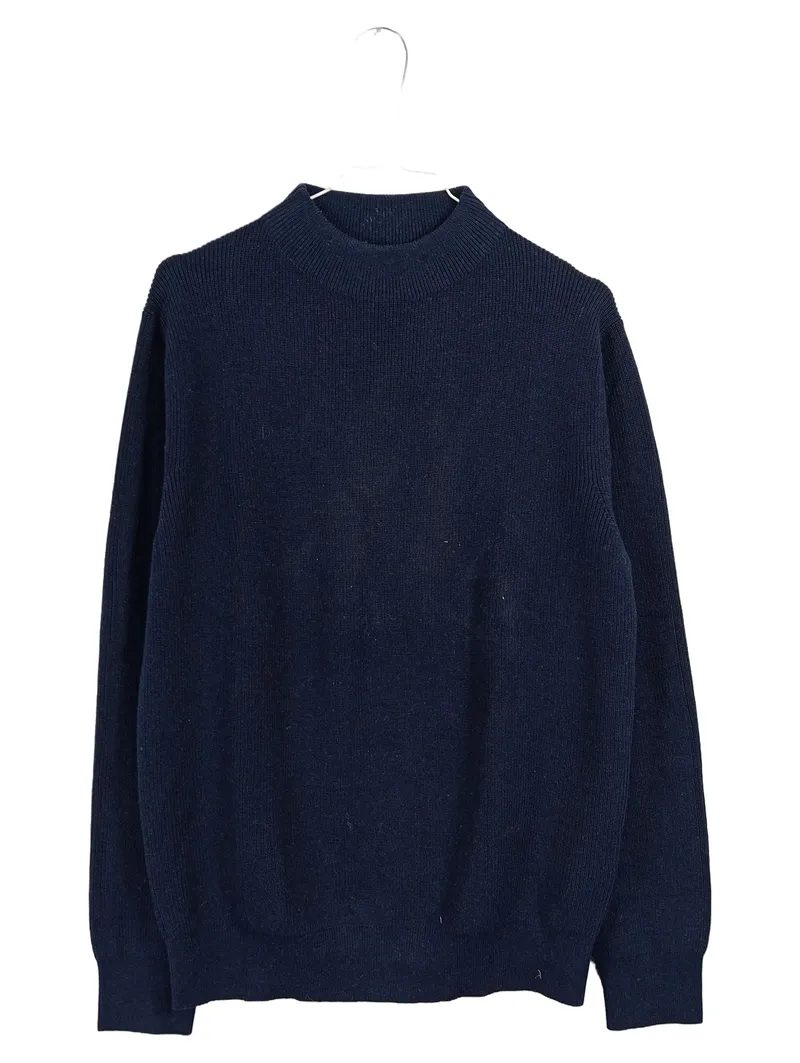 Massimo Dutti Pullover Herren Gr. 50/L Blau Baumwolle Strickpullover 1