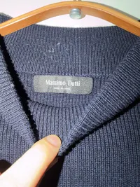 Massimo Dutti Pullover Herren Gr. 50/L Blau Baumwolle Strickpullover 3