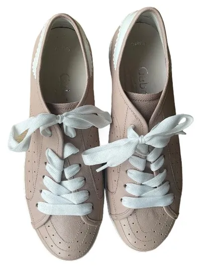 Gabor Damen Sneaker Low Rosa Leder Gr. 38 Schnürschuh Casual