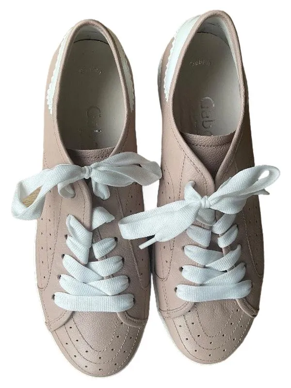 Gabor Damen Sneaker Low Rosa Leder Gr. 38 Schnürschuh Casual 2