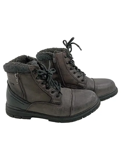 Tom Tailor Herren Winterstiefel Gr. 45 Grau Gefüttert Schnürstiefel TEX