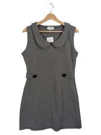 Apricot Damen Businesskleid Fischgrätenmuster Grau Gr. 40/M ärmellos 1