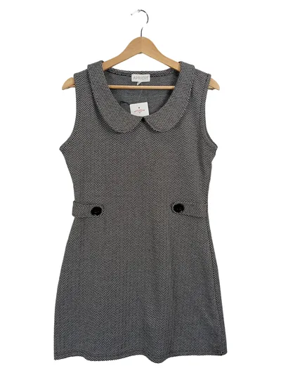 Apricot Damen Businesskleid Fischgrätenmuster Grau Gr. 40/M ärmellos