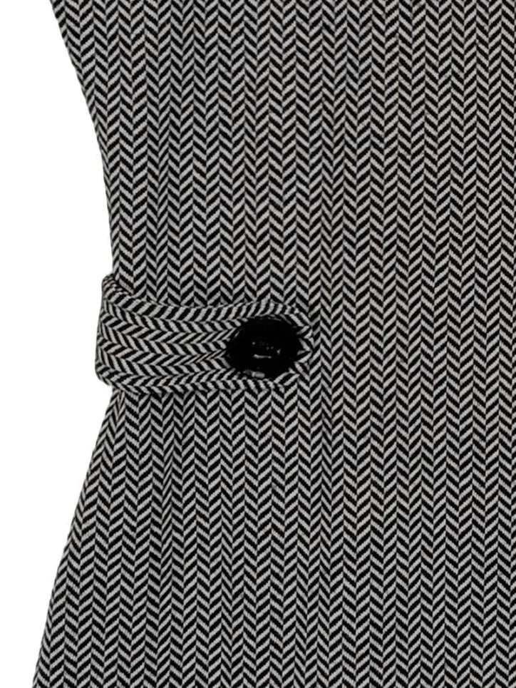 Apricot Damen Businesskleid Fischgrätenmuster Grau Gr. 40/M ärmellos 3