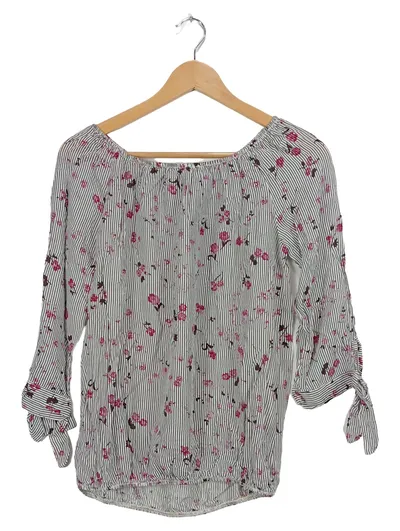 Cartoon Damen Bluse Gr. S 36 gestreift Blumenmuster 3/4-Arm