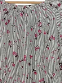 Cartoon Damen Bluse Gr. S 36 gestreift Blumenmuster 3/4-Arm 3