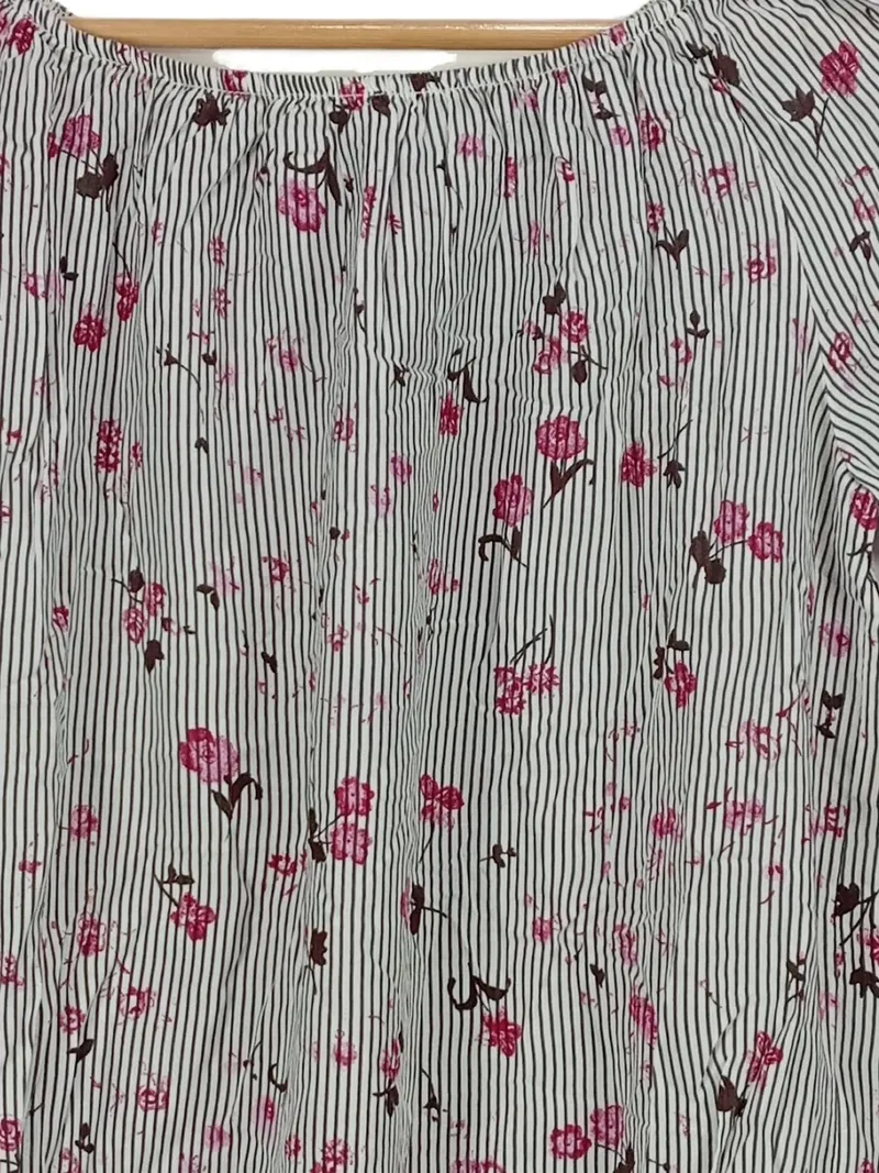 Cartoon Damen Bluse Gr. S 36 gestreift Blumenmuster 3/4-Arm 3