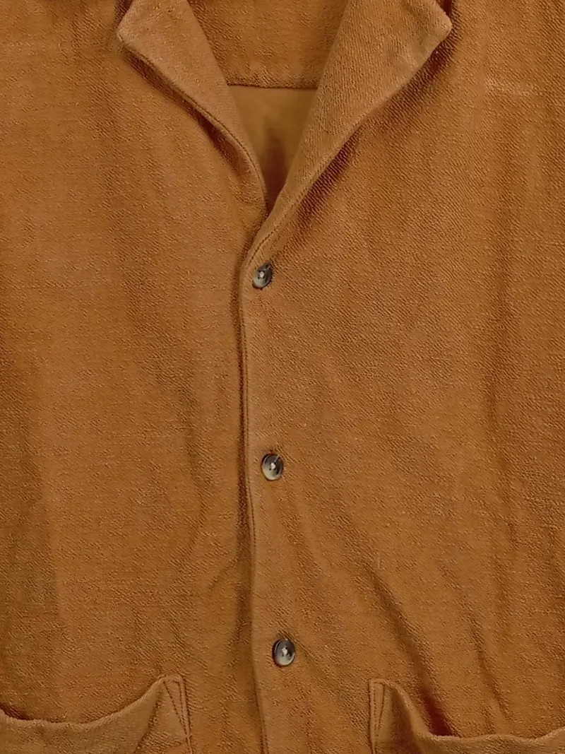 ASOS Design Herren Freizeithemd Braun Gr. S Kurzarm Baumwolle Casual 5