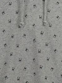 FB Sister Damen Hoodie Kleid Gr. S Grau Eulen Muster Kapuze 3