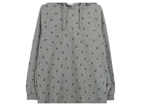 FB Sister Damen Hoodie Kleid Gr. S Grau Eulen Muster Kapuze 6