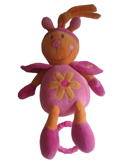 Fehn Baby Kuscheltier Hase Blumenmuster Pink 20cm Stofftier