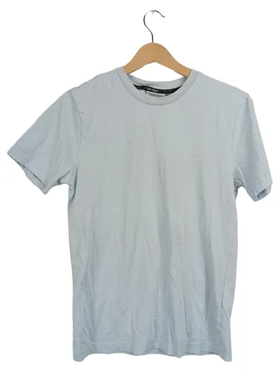 Calvin Klein Herren T-Shirt Gr. XS Hellblau Basic Logo Baumwolle
