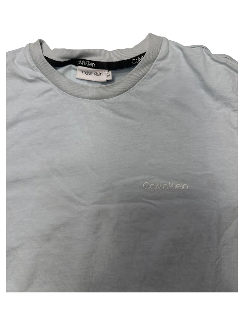 Calvin Klein Herren T-Shirt Gr. XS Hellblau Basic Logo Baumwolle 3