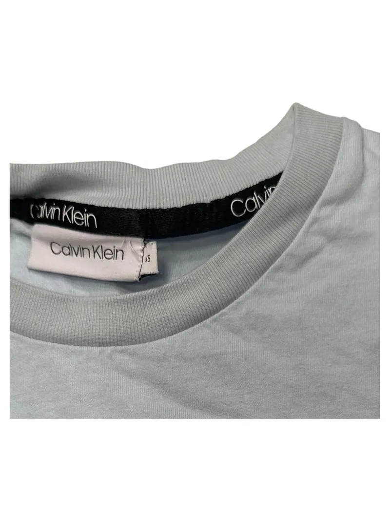 Calvin Klein Herren T-Shirt Gr. XS Hellblau Basic Logo Baumwolle 4