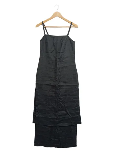 Hennes Businesskleid Damen Gr. 36 Schwarz Elegant Ramie