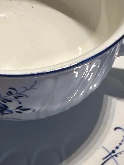 Villeroy & Boch Vieux Luxembourg Tasse Untertasse Porzellan Weiß Blumen 6cm