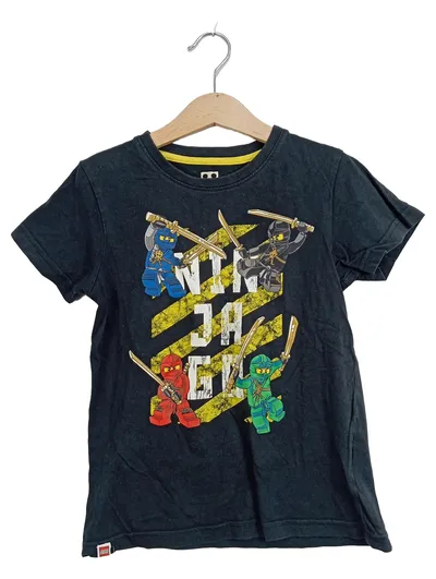 LEGO Ninjago T-Shirt Kinder Jungen Gr. 116 Schwarz Baumwolle Ninja Print