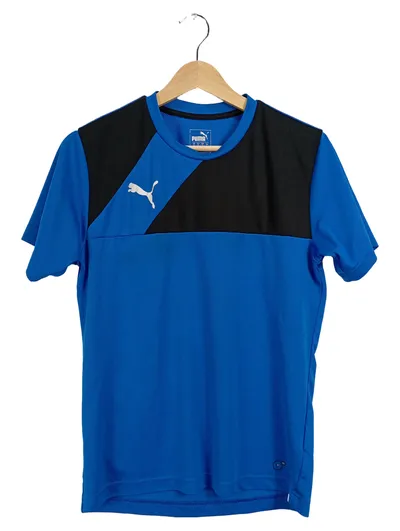 PUMA Sport Shirt Herren Gr. S Blau Schwarz Trainingsshirt Funktionsshirt