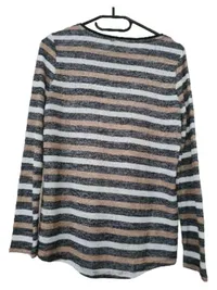Comma Casual Identity Damen Langarmshirt Gr. 38 M gestreift Brusttasche 2