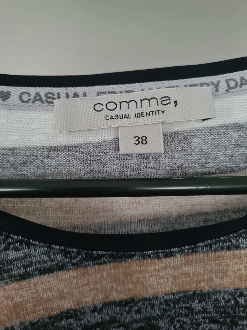 Comma Casual Identity Damen Langarmshirt Gr. 38 M gestreift Brusttasche 9