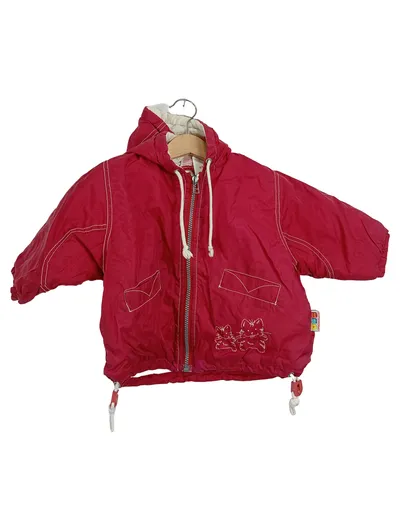 LIEGELIND Baby Winterjacke Gr. 68 Rosa Kapuze Katzen Stickerei